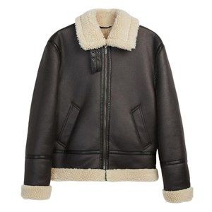 Veste en cuir véritable pour homme OEM, tissu en micro-suède de luxe avec col rabattu, épaisseur standard pour une chaleur hivernale tendance - Product Image 1