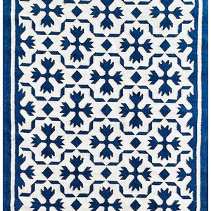 Tapis fait main Dhurrie à tissage plat de Jaipur Tapis en laine à motif géométrique complexe - Product Image 1