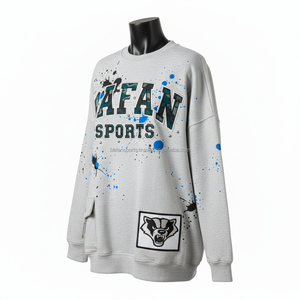 <b>Women</b> <b>Fleece</b> Sweatshirt Warm Fabric <b>Grey</b> Color Screen Print Custom Logo Embroidery Patch Trendy Fit <b>Women</b> breathable Sweatshirts - Product Image 4