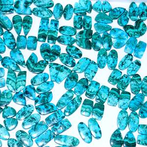 Chrysocolle naturelle & Malachite Cabochon Quartz lâche paire de pierres précieuses tout mélange forme pour la fabrication de bijoux - Product Image 3