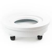 Chariot de pédicure design avec évier pour les pieds Bols de pédicure en métal bicolore Intérieur brillant Blanc extérieur Bols martelés Baignoire de pédicure