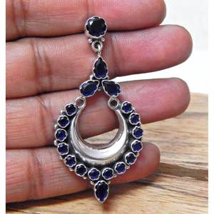 Pendientes de tuerca finos de Plata de Ley 925, pendientes de zafiro hechos a mano, piedras preciosas azules naturales, zafiro, joyería de Regalo perfecto, joyería de E0004-GS - Product Image 4