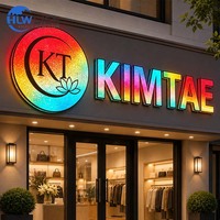 Lettres LED RVB à Effet Dynamique et Plus de 100 Modes de Changement de Couleur, Effet Diamant, Vente Directe Usine