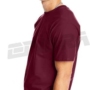 T-shirt de sport uni de haute qualité pour hommes haut en coton à manches courtes de couleur unie Logo brodé personnalisé vêtements de sport de fitness en gros - Product Image 3