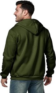 เสื้อฮู้ดผู้ชายลำลองสำหรับฤดูหนาว สีพื้น ผ้าฝ้ายฟลีซ 100% ทรงปกติ มีกระเป๋า เป็นมิตรกับสิ่งแวดล้อม แห้งเร็ว ระบายอากาศได้ดี คุณภาพสูง - Product Image 2