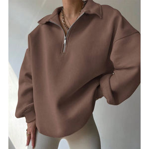 Nuevo estilo de moda para mujer, Sudadera con capucha de manga larga con cremallera lisa, ropa diaria informal, Tops de manga larga, sudadera para mujer, Haus Industries - Product Image 2