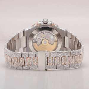 Reloj de lujo para hombre Hip Hop Iced Out Full Diamond Gold Dial Reloj de pulsera Movimiento de cuarzo 16mm Ancho de banda para negocios Moda - Product Image 2