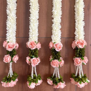 Guirlande de fleurs de jasmin en tissu rose lourd, décoration florale pour le festival de Diwali, guirlande de perles pour plafond, décoration de fête d'anniversaire, décoration d'événement - Product Image 2