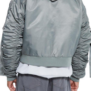 แจ็กเก็ตบอมเบอร์ผ้าไหมซาตินแฟชั่นสำหรับผู้ชายแจ็คเก็ตกลางแจ้งแบบลำลองพร้อมสายรัดไนลอน - Product Image 4