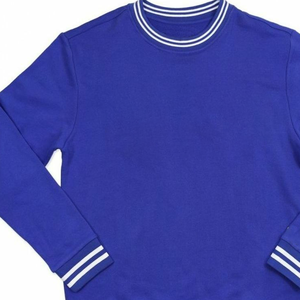 Sudadera Extra Grande Personalizada para Mujer, 100% Algodón, Cuello Redondo, Azul y Blanco, Bordado Chenille, Letras con Logotipo Frontal, Estampado en la Manga, Invierno - Product Image 6