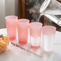 Gobelet en plastique thermosensible personnalisé de 400 ml et 600 ml, gobelet à boisson réutilisable thermochromique pour les fêtes