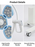 Lampe d'opération LED portable sans ombre 140000 Lux 39 ampoules, éclairage chirurgical sur pied pour hôpital, clinique, salle d'opération