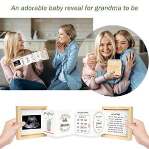 Cadeaux d'<span class=keywords><strong>annonce</strong></span> pour bébé Idées Cadeaux de <span class=keywords><strong>grossesse</strong></span> surprise Cadeaux de révélation pour soeur Meilleur ami Bébé Échographie Photo Souvenir Boîte en bois - Product Image 5