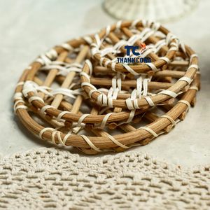 Recién llegado, manteles individuales de ratán redondos hechos a mano rústicos, manteles resistentes al calor para una configuración de comedor elegante - Product Image 3