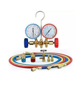 Juego de manómetros de tres válvulas para sistemas de aire acondicionado automotriz R134a con acopladores de desconexión rápida y estuche de almacenamiento - Product Image 4