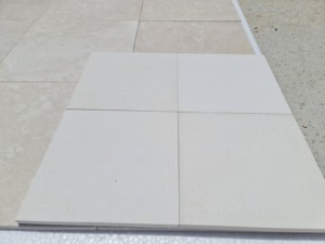 Carreaux de pavés antidérapants en marbre blanc Cem, sablée et brossée, 20x20cm, petit échantillon, design moderne pour allées de villas intérieures - Product Image 5