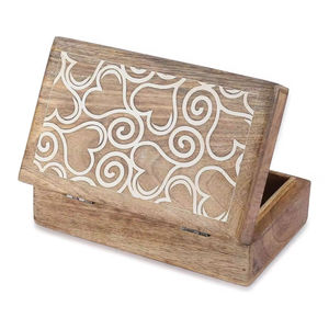 Caja de Almacenamiento de Madera Tallada Más Vendida, Forma Cuadrada, Diseño Elegante, Estilo Vintage, Cajas de Madera para Decoración - Product Image 3