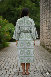 Kimono de Terciopelo Estampado, Bata de Casa, Chaqueta Estilo Boho, Forro de Algodón Indio, Clásico, Elegante, Sexy, Regalo para Adultos, Verano - Product Image 3