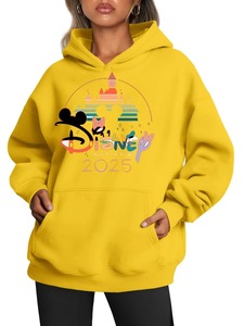 2025 Euro américain pour rencontrer des vacances à capuche pour les femmes coupe ample à manches longues décontracté coton imprimé à capuche pour l'automne pour - Product Image 5