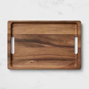 Salisbury Co Seville Plateau de service rectangulaire en bois avec poignée 46x32cm pour servir des aliments Produit de vaisselle - Product Image 2