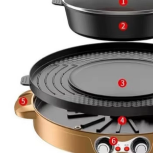 NEW <b>Electric</b> Grill,2-in-1 <b>Electric</b> Smokeless Grill Hotpot,Extra Large Surface Nonstick <b>Pan</b> - Product Image 1