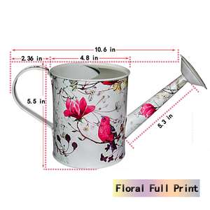 Arrosoir en acier avec imprimé floral, décoratif et durable, arrosoir de jardin - Product Image 4