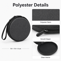 Étui de rangement personnalisé en EVA rond avec fermeture éclair, coque rigide antichoc, organisateur portable avec logo pour accessoires électroniques