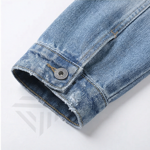 Chaqueta Vaquera de Invierno Personalizable para Hombre, Chaqueta de Mezclilla de Algodón de Alta Calidad, Cuello Camisero, Chaqueta de Moda Entallada para Hombre - Product Image 6