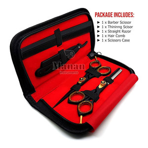Kit Profesional de Tijeras de Acero Inoxidable para Cortar y Entresacar Cabello con Peine y Capa para Uso en Salón de Belleza y Barbería - Product Image 6