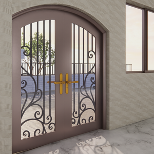 Porte principale de maison en métal fabriquée au Vietnam avec un style moderne de ferronnerie artistique et des matériaux à 100% du fournisseur du Vietnam - Product Image 3