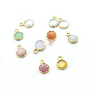 Ensemble pendentif en rhodochrosite, breloques minuscules en pierres précieuses rondes de taille 6mm, bijoux minimalistes plaqués or faits à la main, utilisation pour collier - Product Image 6