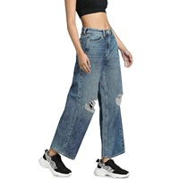 Nuevos Jeans de Mezclilla de Cintura Media y Pierna Ancha para Mujer, Casuales, Ecológicos, de Secado Rápido, con Botones, de Alta Calidad, en Oferta