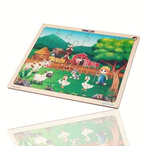 Rompecabezas educativos de madera OEM ODM Farm Life de dibujos animados al por mayor, juguetes infantiles personalizables de proveedor de fábrica - Product Image 2
