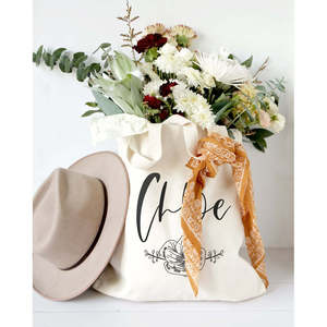Modern Floral Canvas Tote Bag Personalized Name Embroidery & Letter Decoration Fashionable Open Closure for Summer Autumn Winter - Product Image 5