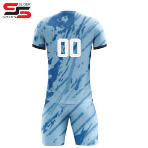 Kits de entrenamiento de equipo sublimados con logotipo personalizado, camiseta, pantalones cortos, conjuntos completos de uniformes, camisetas de fútbol, ropa de fútbol para hombres - Product Image 2