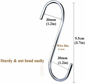 Stainless Steel S Hook Durable Heavy Duty With Rust Resistant Iron Material <b>Wall</b> Hanging Metal Hook High Quality Hooks Rails - Product Image 6