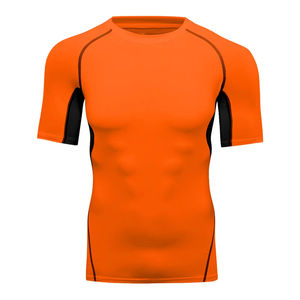 Vente en gros T-shirt de compression de gymnastique à séchage rapide pour hommes avec logo personnalisé vêtements de musculation d'entraînement avec caractéristiques anti-UV UPF50 respirant - Product Image 6