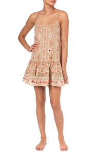 Mini robe en coton pour femmes, strasse d'épaule réglable, relaxation sur plusieurs niveaux, jupe tunique - Product Image 5