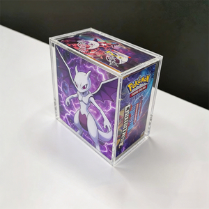 Étui de présentation en acrylique transparent épaissi personnalisé en usine pour cartes Pokémon Booster, étui en acrylique TCG Pokémon avec couvercle magnétique - Product Image 3