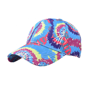 Gorras de Béisbol Personalizadas, Suaves, Sin Estructura, con Estampado Tie-Dye, Estilo Europeo Americano, con Letras de Leopardo y Patrones de Frutas - Product Image 1
