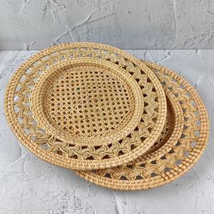 Assiette en rotin massif avec touche artistique adaptée aux réunions de famille, aux fêtes en plein air et aux espaces de vie de ferme - Product Image 6