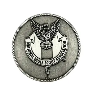 Personalizado nacional escoteiro associação lembrança metal estampado moeda