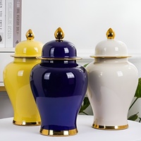 Pot de gingembre percé de couleur blanche moderne 2 tailles 10 pouces Vase à fleurs décoratif et élégant de luxe blanc fantaisie