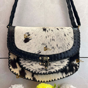 Elegante bolso de cuero de vaca Vintage, bandolera de piel oculta de pelo Real, bolso de hombro multiusos para mujer, superventas - Product Image 1