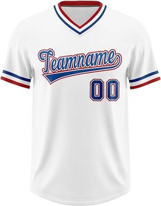 Camiseta de Béisbol, Uniforme Masculino de Cuello Redondo, Manga Corta, Transpirable, Deportiva, con Botones, 100% Poliéster - Product Image 1