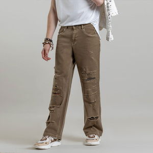 OEM กางเกงยีนส์ผ้าเดนิมเข้ารูปสำหรับผู้ชายกางเกงยีนส์ทรงสลิมฟิตกางเกงยีนส์ผ้าฝ้าย100% สำหรับผู้ชาย - Product Image 1