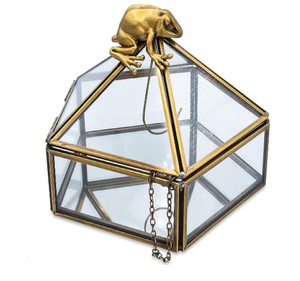 Joyero de metal de hierro de calidad superior Caja de vidrio hecha a mano de estilo moderno con precio bajo para artículos de mesa decorativos - Product Image 1