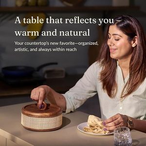 Caja de Chapati de Madera Artesanal de Alta Calidad con Tapa Tallada para Uso en la Cocina, Apta para Lavavajillas y Resistente a la Humedad - Product Image 6