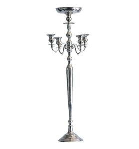 Support à bougies multi-bras en cristal argenté de luxe avec style de coupe décorative pour la décoration intérieure haut de gamme - Product Image 3