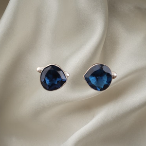 Designer Handcrafted Natural London Blue Topaz Gemstone Cufflinks Set in 925 <b>Sterling</b> <b>Silver</b> Luxury Unisex Gift Jewelry - Product Image 5